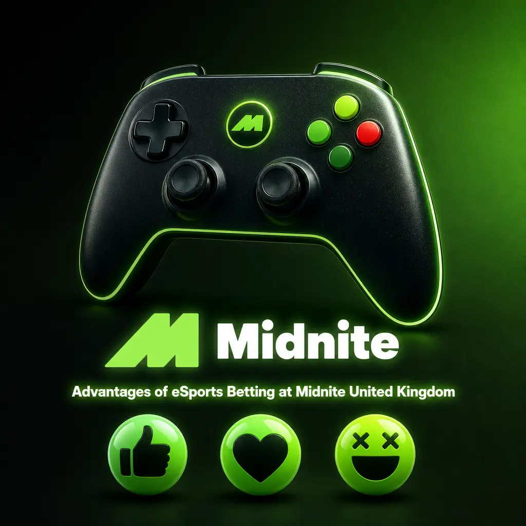 Midnite UK esports betting advantages: competitive odds, live markets, fast payouts, dedicated app and 24/7 live chat support.