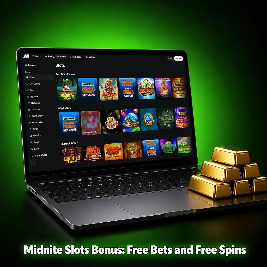Midnite Slots Bonus: deposit £10, get £30 Free Bets and 100 Free Spins on Pragmatic Play slots, plus weekly cashback offers.