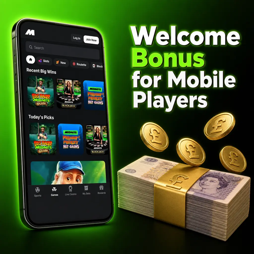 Midnite app welcome bonus: Bet £10 Get £30 in Free Bets plus 100 Free Spins for new mobile customers