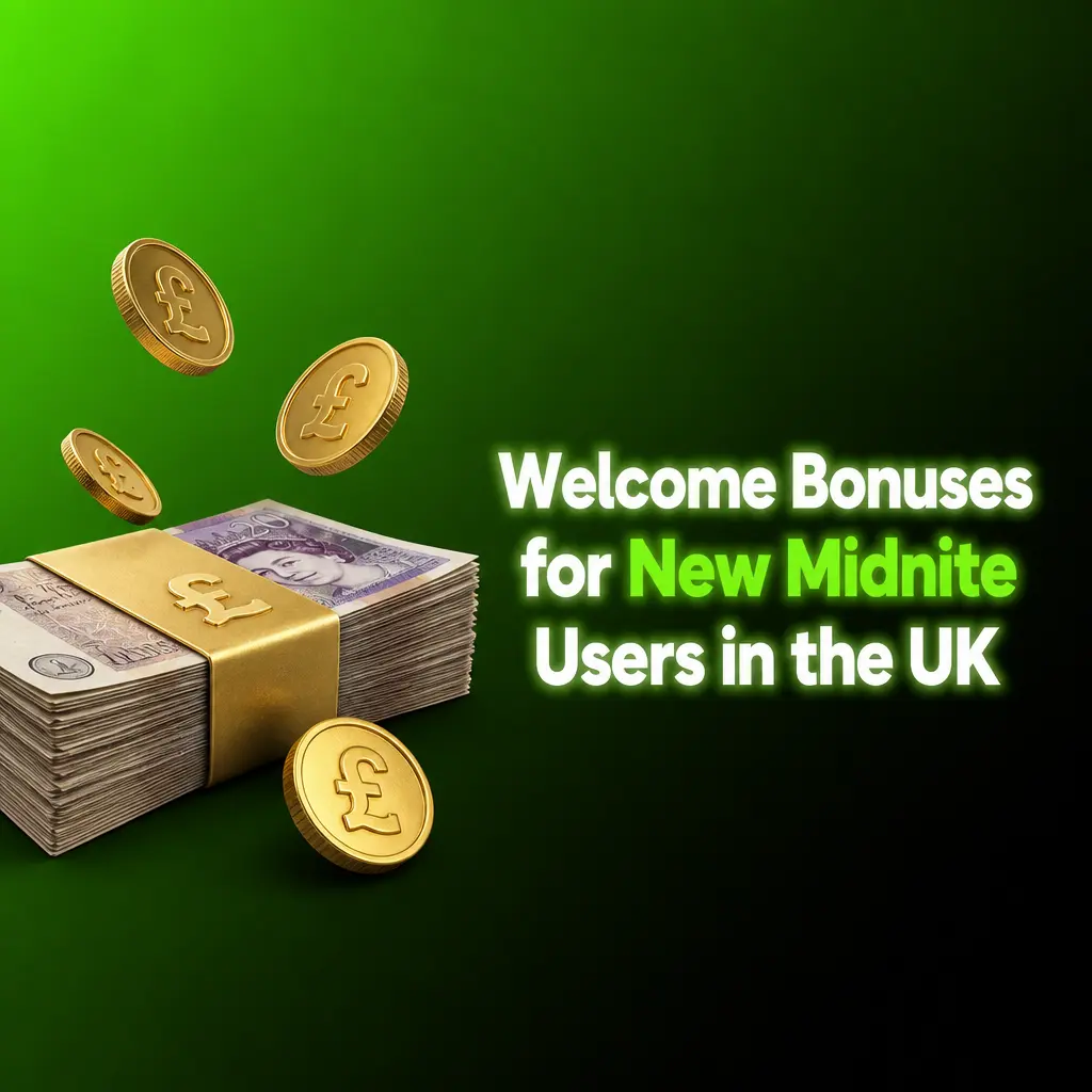 Midnite UK welcome bonuses: £30 in Free Bets for new sportsbook customers and 100 Free Spins for casino players, £10 minimum deposit.